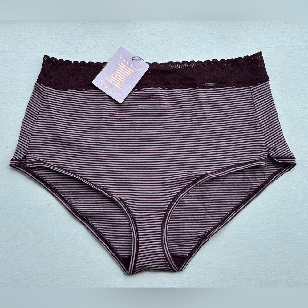 NEW Savage x Fenty Cotton Essentials Lace-Trim Shortie Panty size Large - Picture 3 of 10